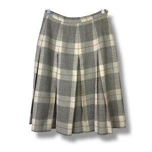 Vintage Loomed Exclusively Chestnut Hill St. Marys Plaid Wool Pleated Midi Skirt